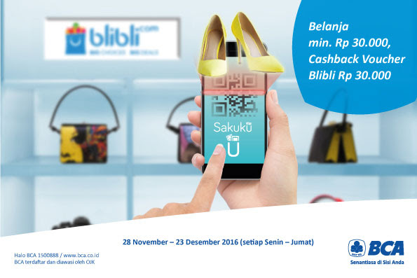 Wah! Belanja Pakai Sakuku Minimal Rp30 Ribu di Blibli.com, Dapat Cashback Voucher Blibli.com