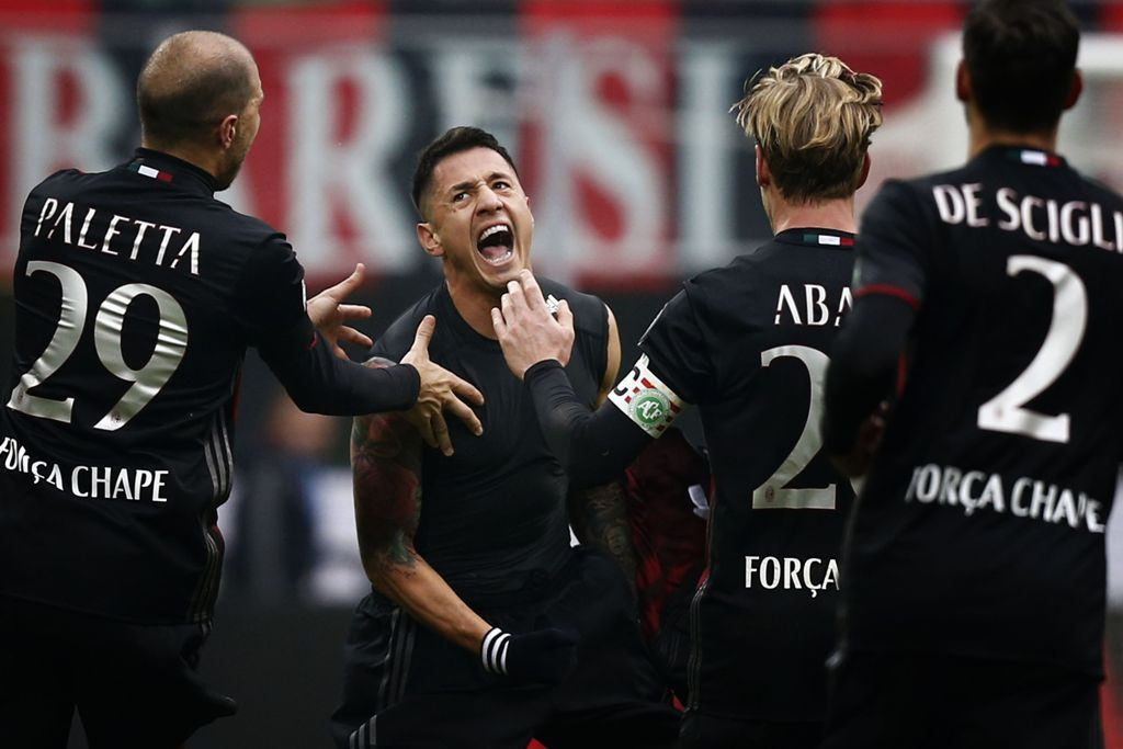 Skuat AC Milan. (Foto: AFP/Marco Bertorello)
