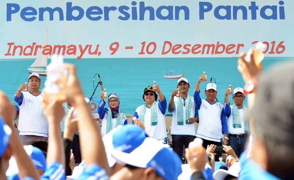 HUT ke-59 Pertamina dihadiri Direktur Hulu PT Pertamina (Persero) Syamsu Alam, Bupati Indramayu Anna Sophanah, serta Menteri LHK Siti Nurbaya Bakar (Foto:MI/M Irfan)