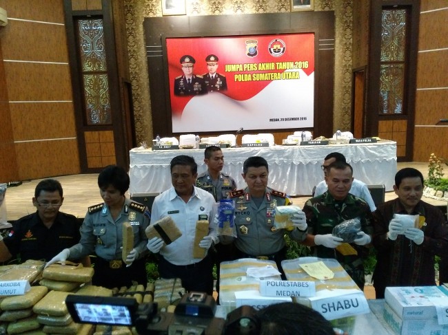 North Sumatra Police Records 5546 Drug Related Cases