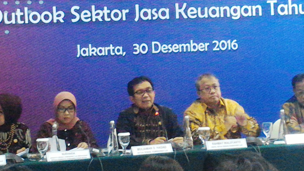 Ketua Dewan Komisioner OJK Muliaman D Hadad (tengah). (FOTO: MTVN/Eko Nordiansyah)