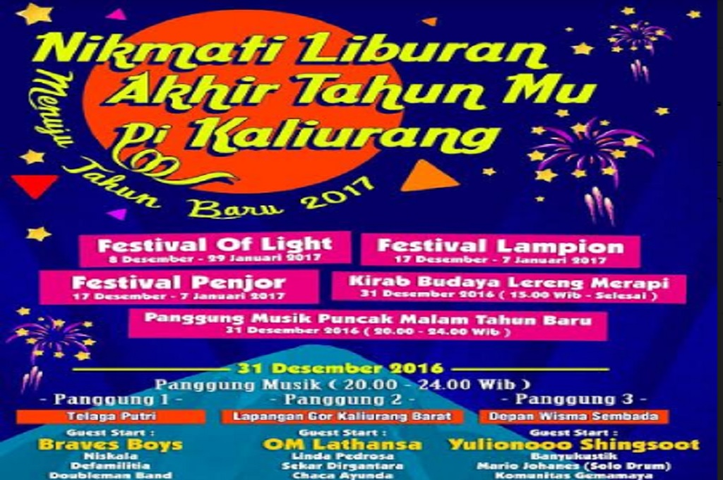 Promosi acara Tahun Baru di Yogyakarta, istimewa