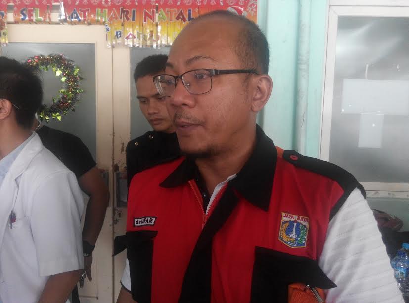 Kepala Seksi Pelayanan, Peralihan dan Gawat Darurat Dinas Kesehatan DKI Jakarta dr. Gafar di RS Atma Jaya. Foto: MTVN/M Rodhi Aulia