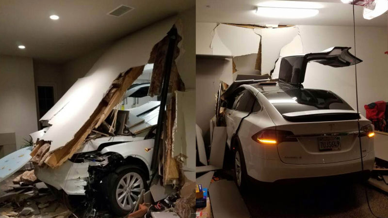 Kondisi mobil Tesla Model X milik Son (Facebook / Ji Chang Son)