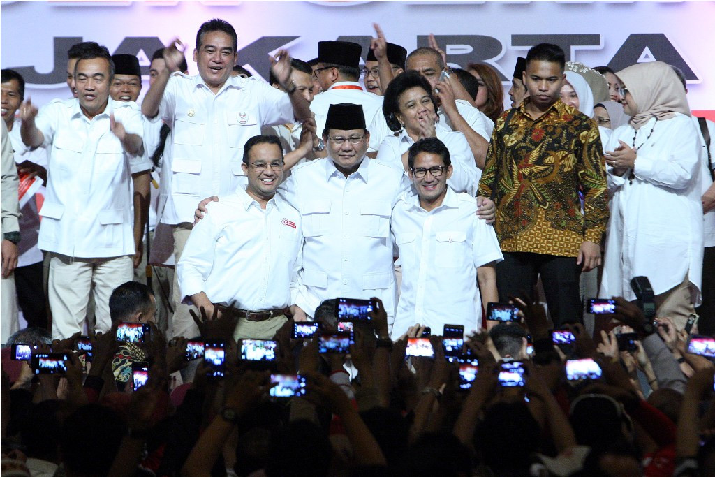 Ketua Umum Partai Gerindra, Prabowo Subianto (tengah). MI/ Susanto