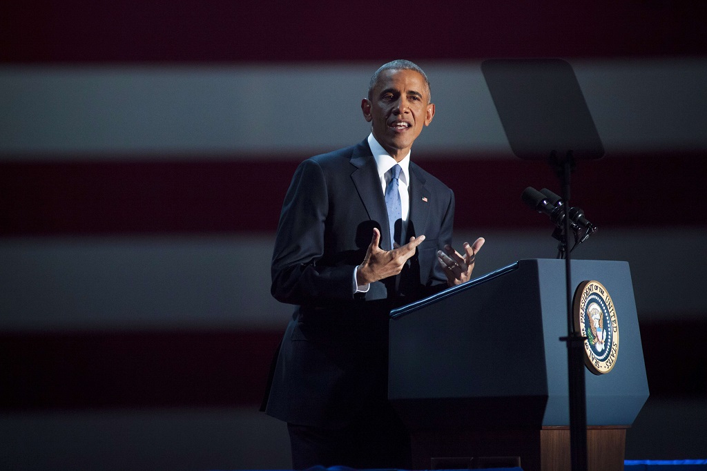 Obama baru saja menyampaikan pidato terakhirnya. (Darren Hauck/Getty Images/AFP)