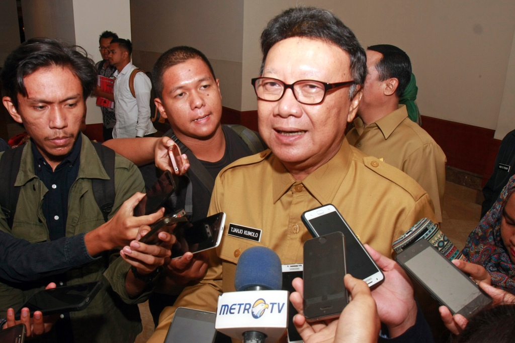 Menteri Dalam Negeri Tjahjo Kumolo (MI/BARY FATHAHILAH)