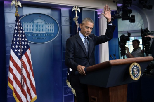 Barack Obama dalam konferensi terakhirnya di Gedung Putih (Foto: AFP)