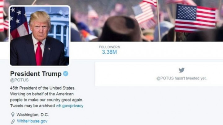 Donald Trump Gunakan Akun Twitter Resmi Presiden AS