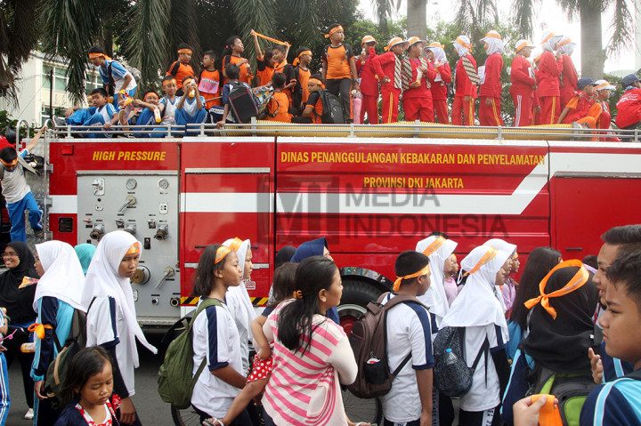 Siswa Madrasah se-Jakarta Ikuti Simulasi Siaga Bencana