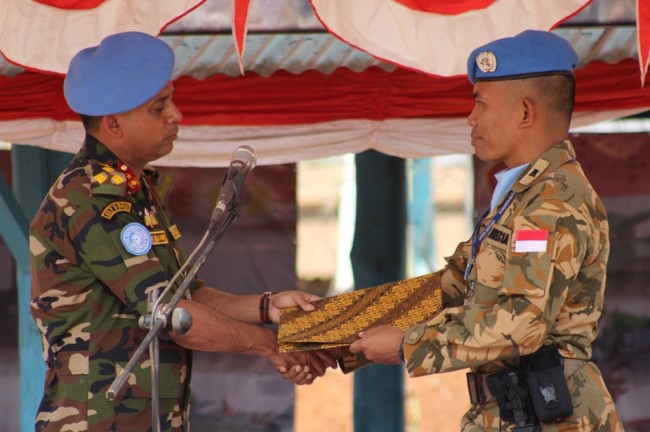 Indonesian Military Engineering Contingent Leave DR Congo