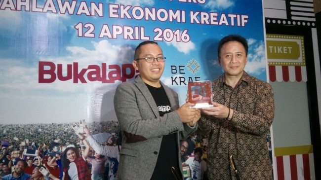 Pengumuman kerja sama Bukalapak dan Bekraf di Jakarta, Selasa (12/4/2016) 