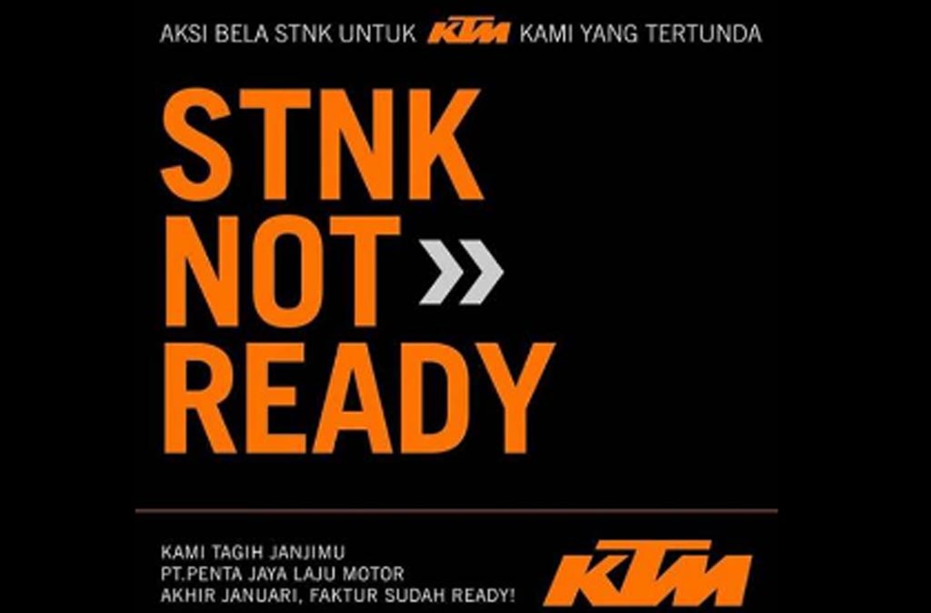 Kekesalan konsumen KTM dituangkan lewat plesetan jargon Ready to Race. Dok. Achu