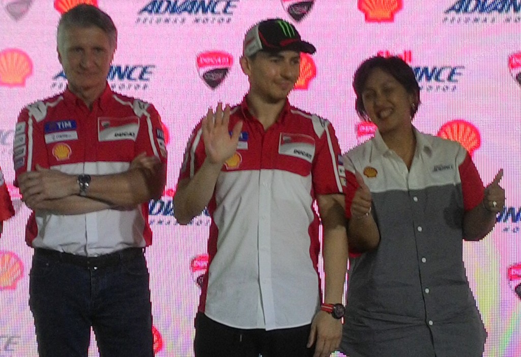 Jorge Lorenzo untuk pertama kali datang ke Indonesia dengan seragam Ducati (Foto: MTVN/Kautsar Halim)
