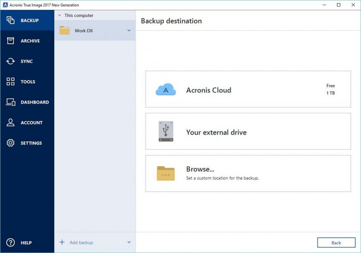 Acronis True Image 2017, Spesial untuk Pengguna Cloud