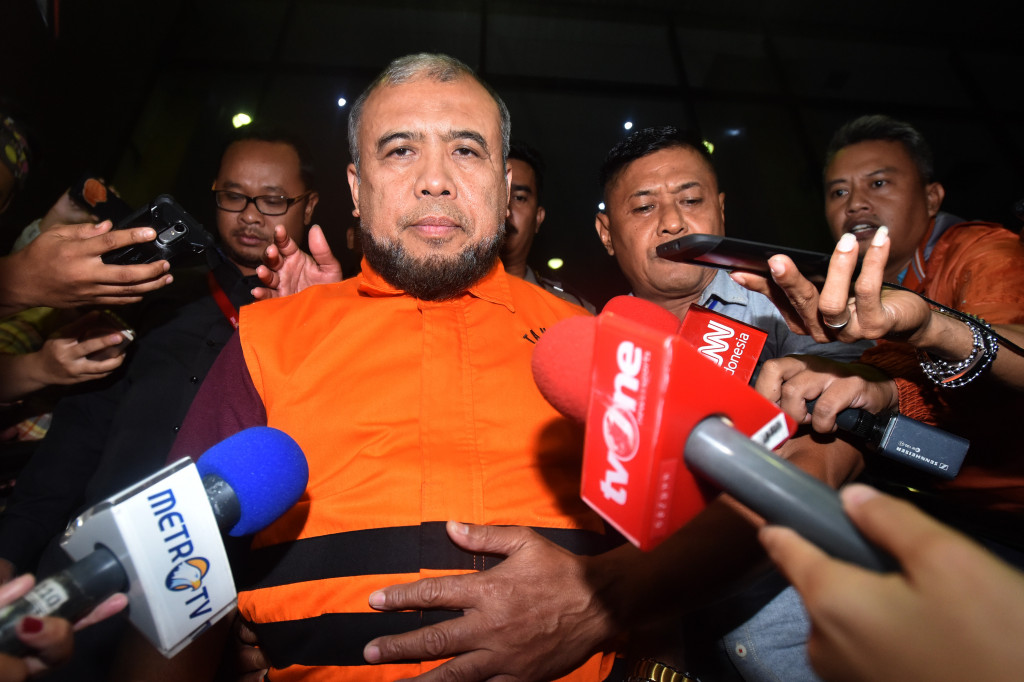 Hakim nonaktif MK Patrialis Akbar di KPK. Foto: Ant/Wahyu Putro A.