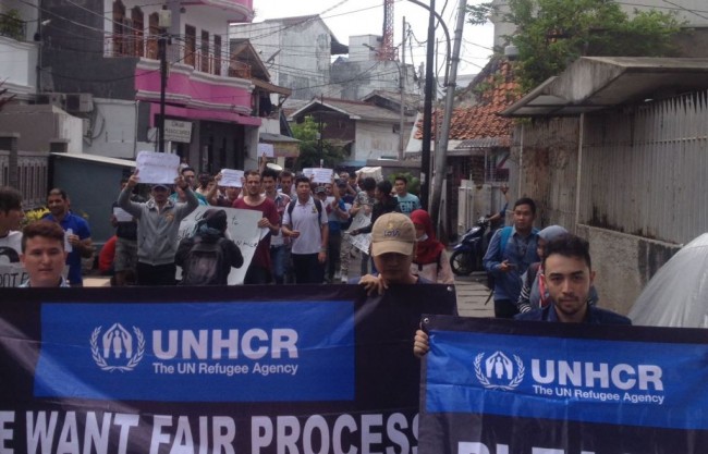 Refugees Stage Protest at UNHCR Office