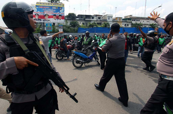 Polisi Siaga Cegah Bentrok Susulan Pengemudi Bentor vs GoJek