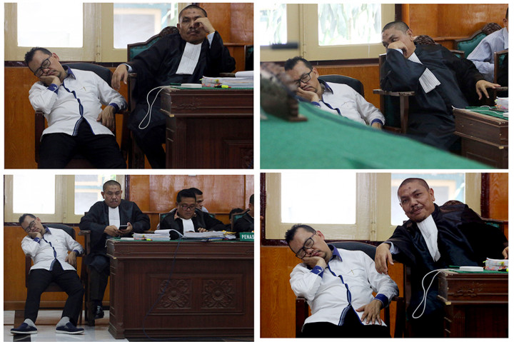 Kelelahan, Ramadhan Pohan Tertidur Sebelum Sidang