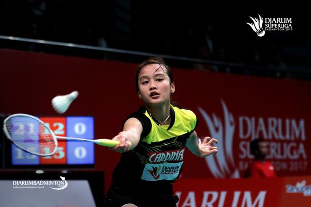 Pemain Mutiara Cardinal, Hanna Ramadini saat tampil di Djarum Superliga 2017 (Foto: Dok.Djarum Superliga)