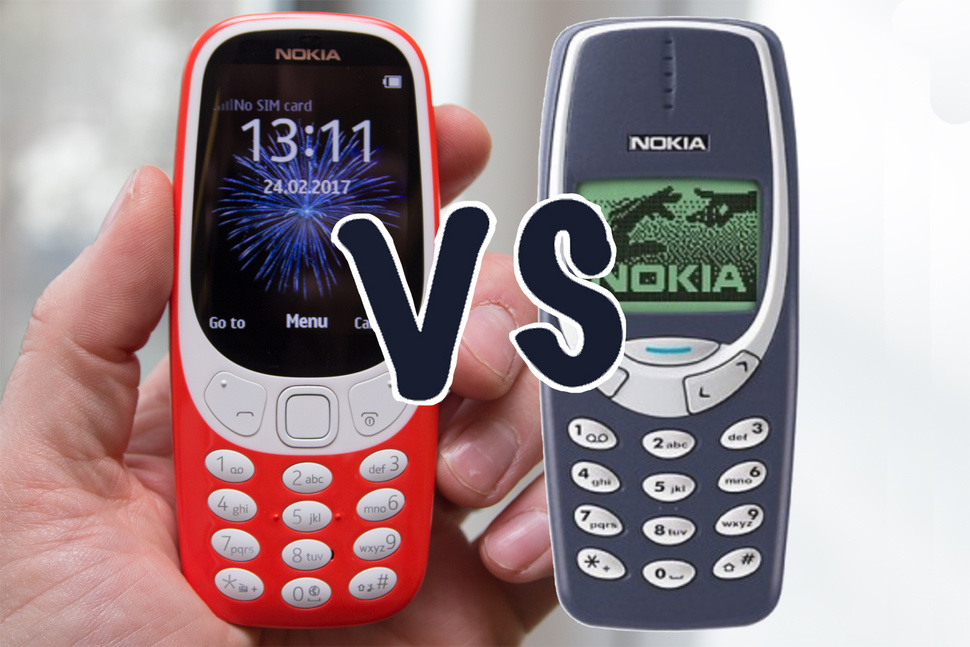 Perbandingan Nokia 3310 baru dan klasik. (POCKET-LINT.COM/VINTAGEMOBILE.FR)