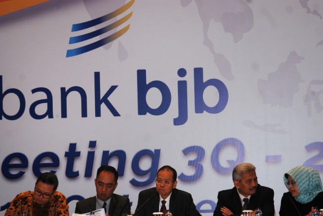 BJB saat mengadakan analyst meeting. (ANTARA FOTO/Fahrul Jayadiputra).