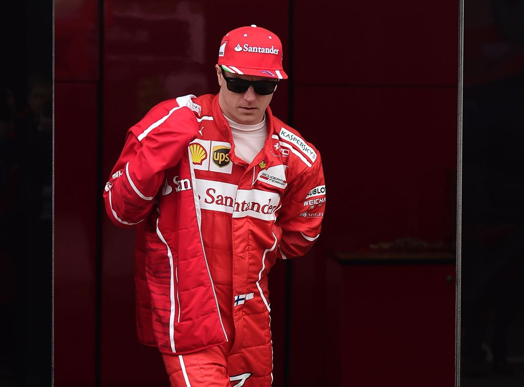 Pembalap Ferrari, Kimi Raikkonen. (AFP PHOTO / JOSE JORDAN)