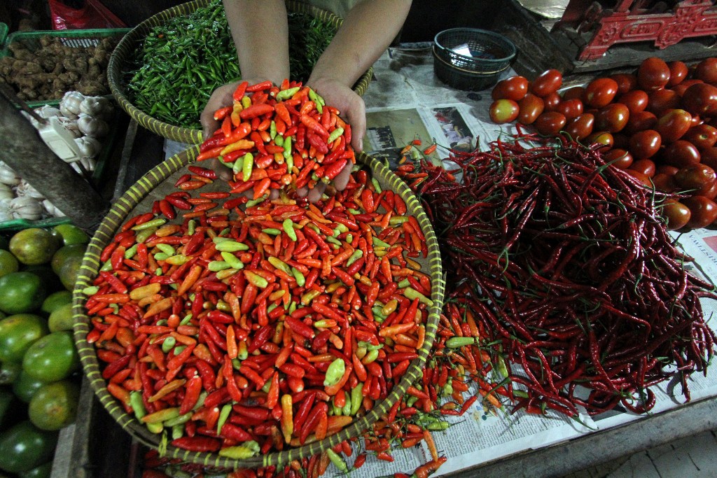 Ilustrasi penjual cabai. (FOTO: MI/Arya Manggala)