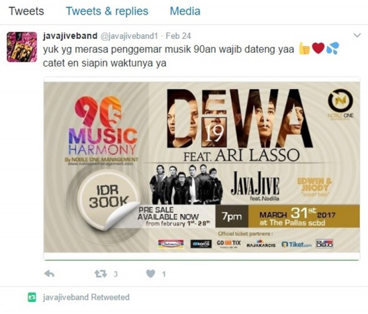 Java Jive Siap Kembali Lagi