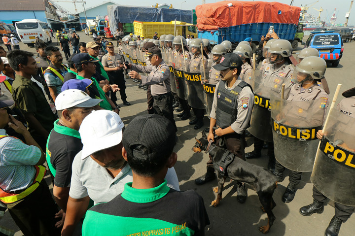 TKBM Pelabuhan Tanjuk Perak Mogok Kerja