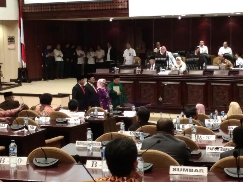 Suasana pelantikan tiga pimpinan DPD RI yang baru /MTVN/Renatha Swasty