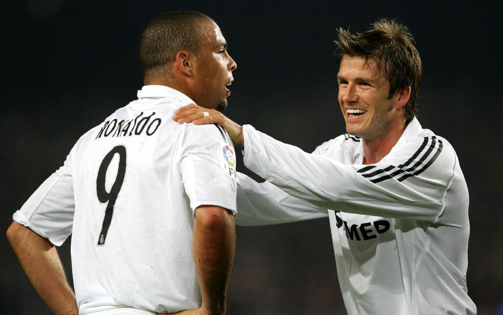 David Beckham (Kanan) saat di Real Madrid (Foto: AFP/Lluis Gene)