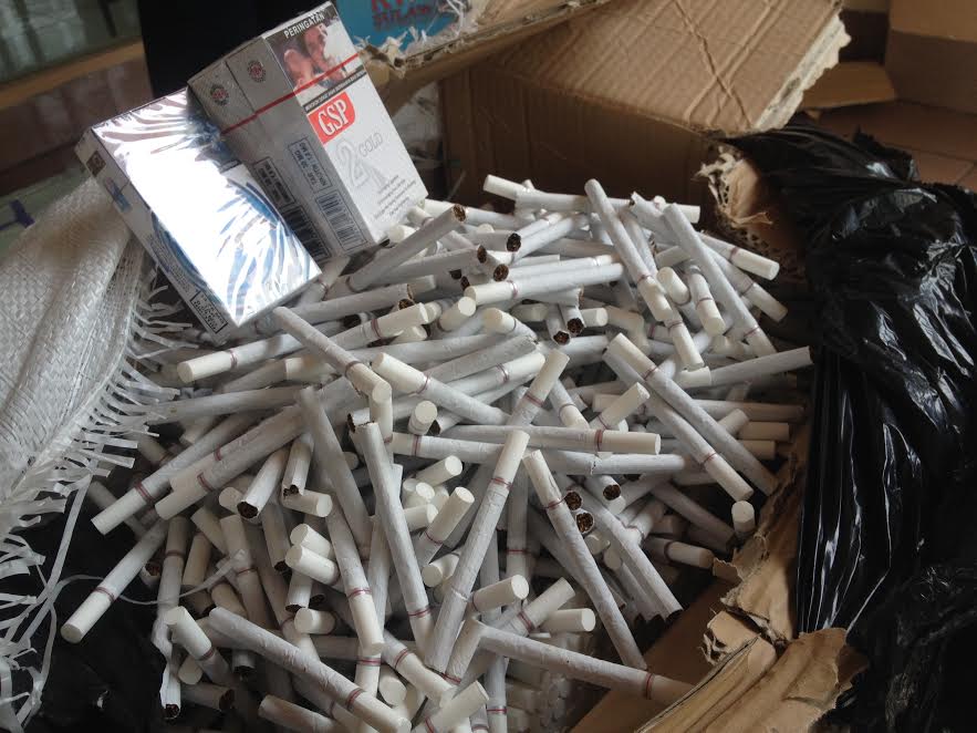 rokok ilegal yang disita Bea Cukai  Sulawesi