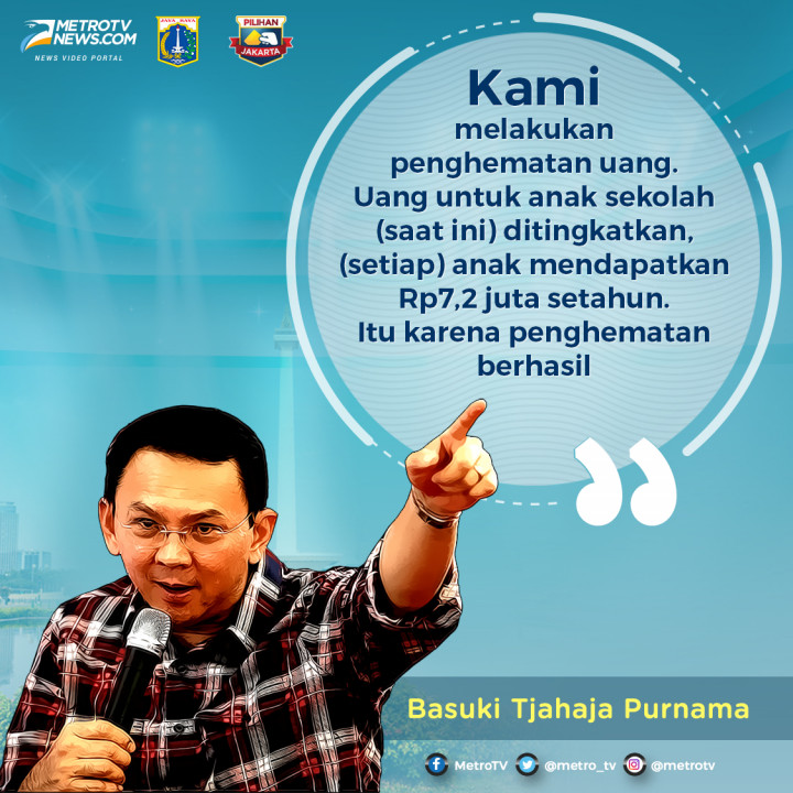 Ahok: Penghematan Uang Untuk Anak Sekolah