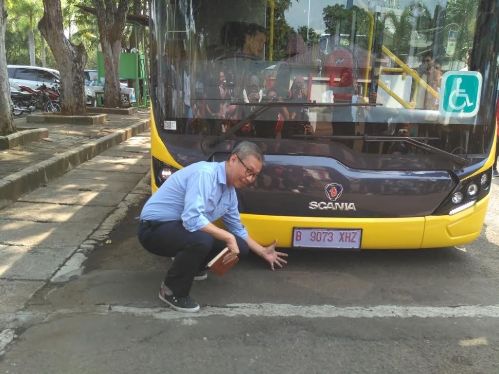 Dirut PT TransJakarta Budi Kaliwono . MTVN/ Nur Azizah