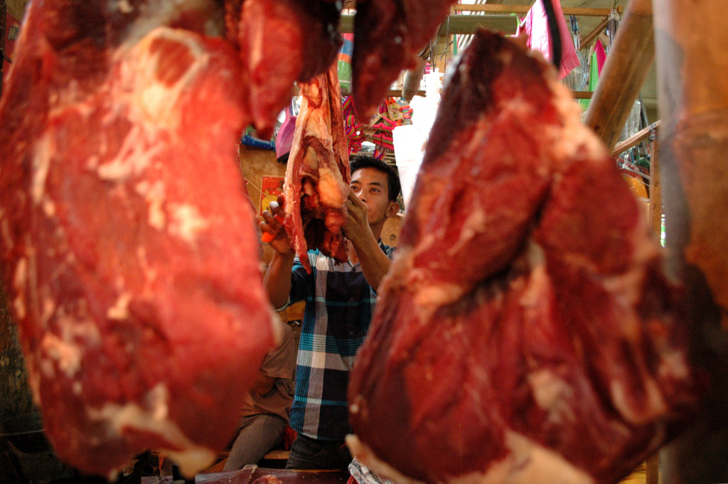 Daging Sapi. ANTARA FOTO/Risky Andrianto.