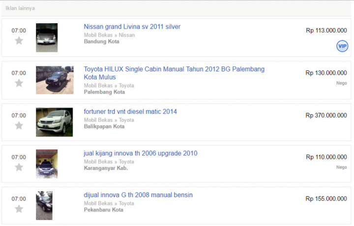 Praktik Jual-Beli Mobil Online Meningkat Jelang Lebaran