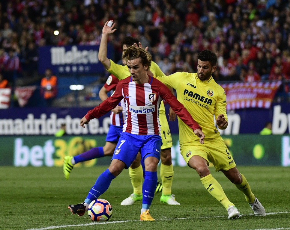 Suasana pertandingan Atletico Madrid vs Villarreal. (Foto: AFP/Pierre-Philippe Marcou)