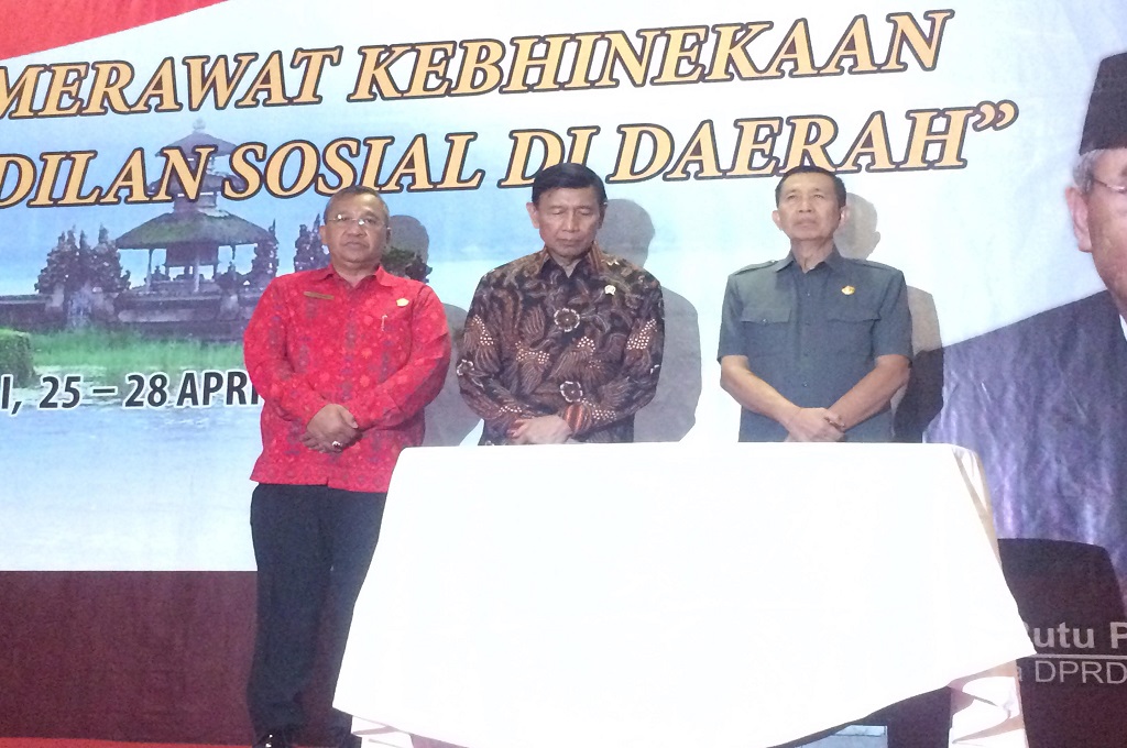 Menkopolhukam Wiranto tengah menghadiri acara di Badung, Bali, MTVN - Raiza Andini