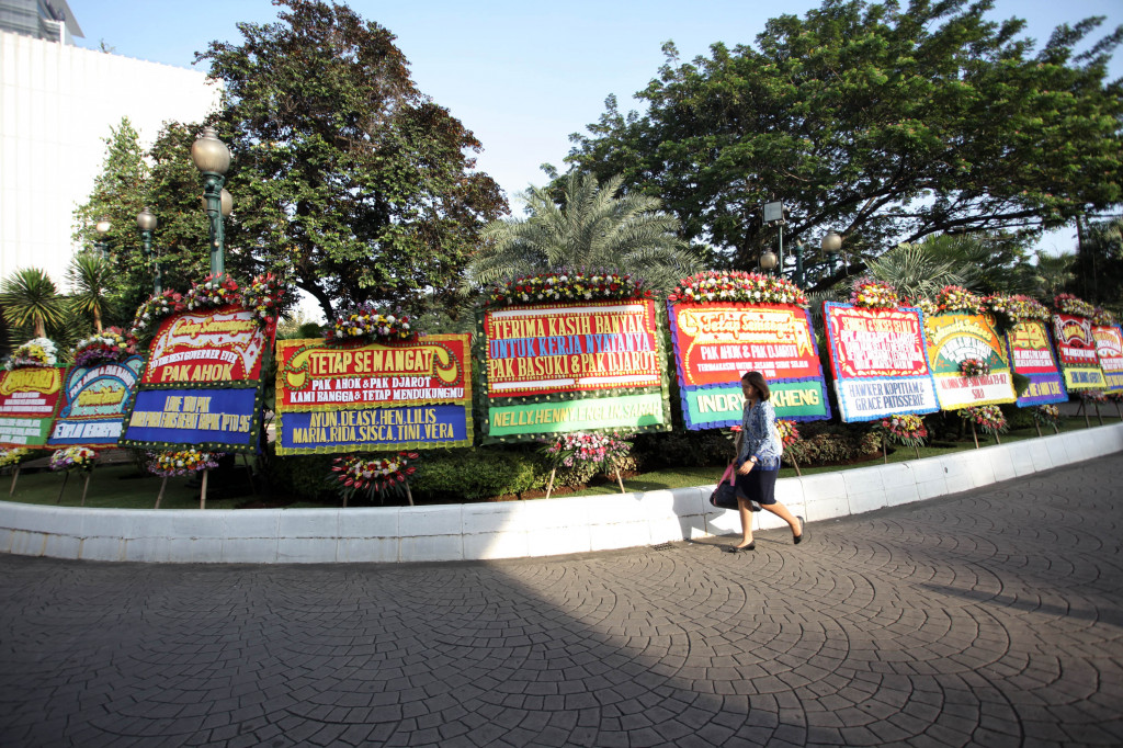 Ahok Heran Pengiriman Karangan Bunga Disebut <i>Setingan</i>