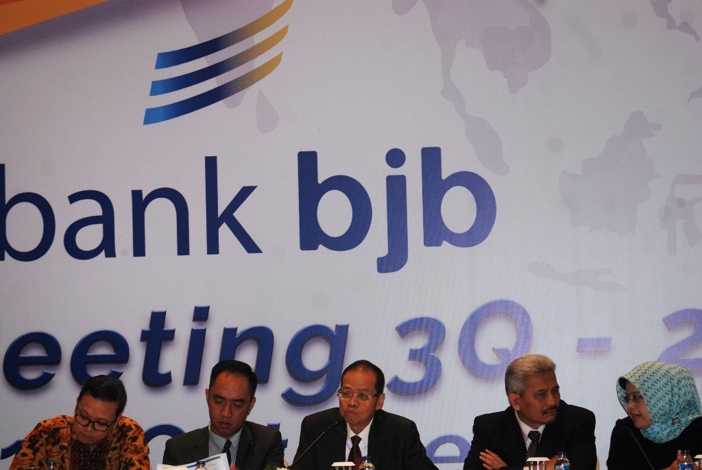 BJB saat mengadakan analyst meeting. (ANTARA FOTO/Fahrul Jayadiputra)