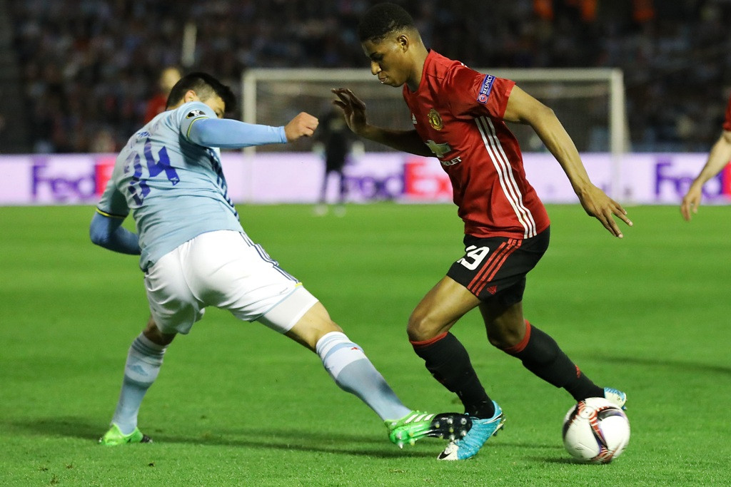 Suasana pertandingan Celta Vigo vs Mancheter United. (Foto: AFP/ Cesar Manso)