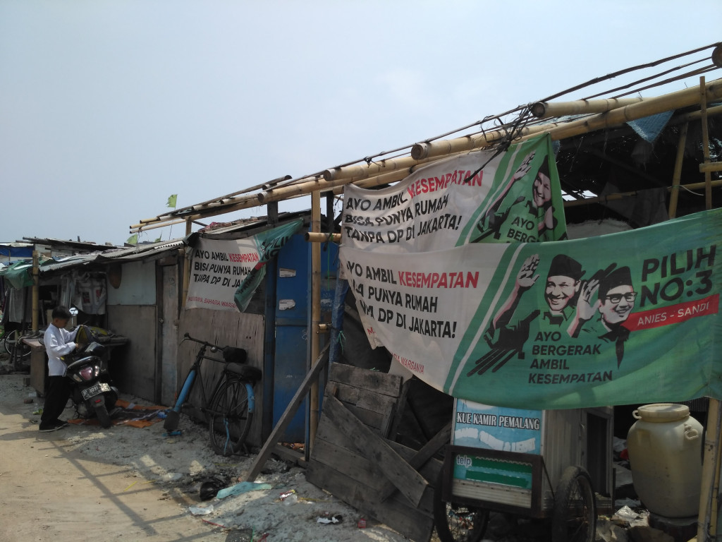 Sejumlah bedeng berdiri di tanah penggusuran kampung Akuarium, Jakarta Utara. Foto-foto: Metrotvnews.com/Nur Azizah