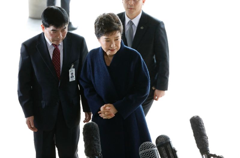 South Korea's ousted president Park Geun-Hye was due in court Tuesday to face trial over the massive corruption scandal that led to her stunning downfall. (Photo:AFP/Kim Hong Ji)