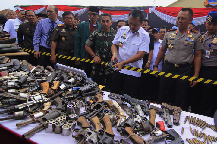 Sejumlah Barang Bukti Hasil Kejahatan di Lampung Dimusnahkan