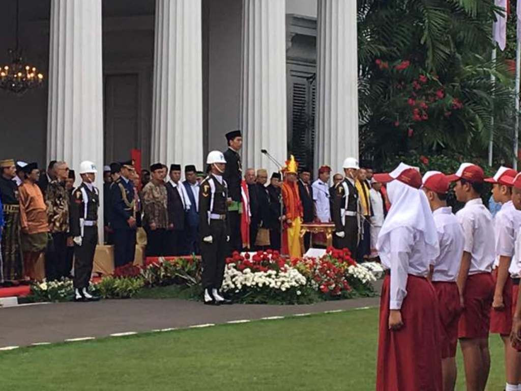 Presiden Joko Widodo menjadi inspektur upacara Hari Lahir Pancasila. Foto: MTVN/Sonya Michaella.