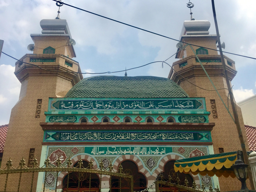 Menara kembar Masjid Al-Mamur Tanah Abang, Jakarta Pusat. Foto: Metrotvnews.com/Lis Pratiwi