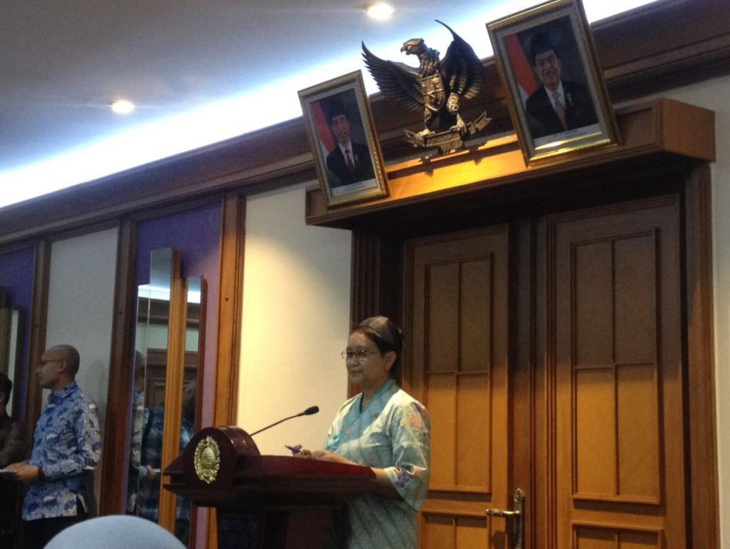 Menlu Retno Marsudi menyatakan bahwa Indonesia siap berkontribusi untuk meredakan ketegangan di Qatar (Foto: Sonya Michaella/Metrotvnews.com).