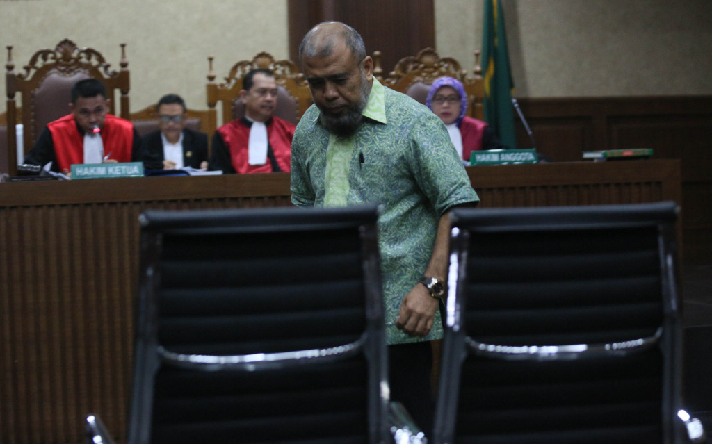 Patrialis Akbar di sidang dakwaan/MI/Ramdani