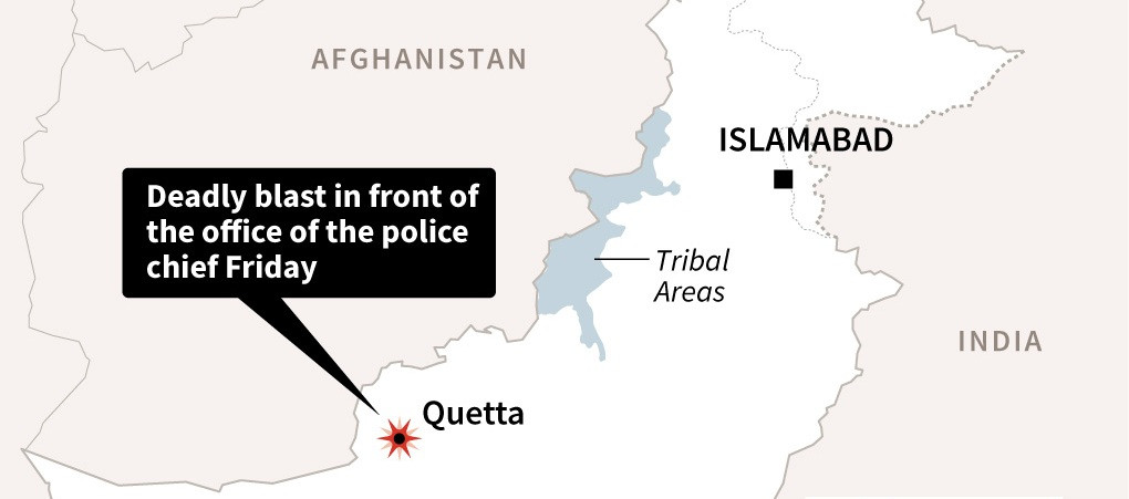 Wilayah terjadinya ledakan di Quetta, Pakistan. (Foto: AFP)